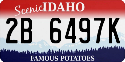 ID license plate 2B6497K