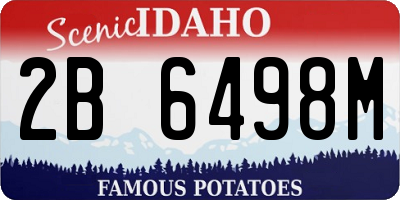 ID license plate 2B6498M