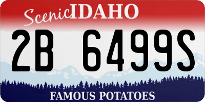 ID license plate 2B6499S
