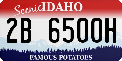 ID license plate 2B6500H