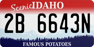 ID license plate 2B6643N