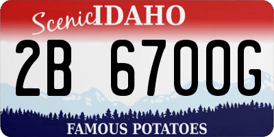 ID license plate 2B6700G