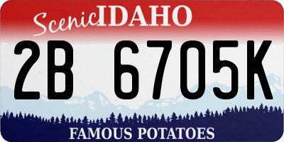 ID license plate 2B6705K