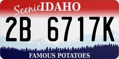 ID license plate 2B6717K