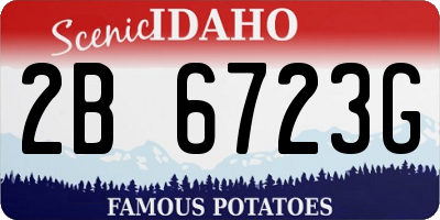 ID license plate 2B6723G