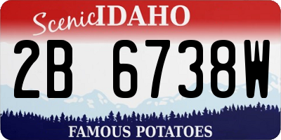 ID license plate 2B6738W