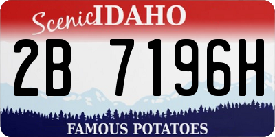 ID license plate 2B7196H
