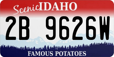 ID license plate 2B9626W