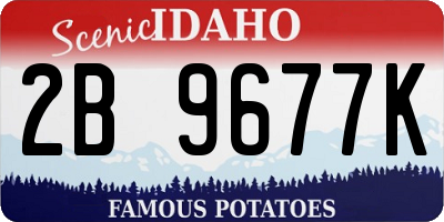 ID license plate 2B9677K