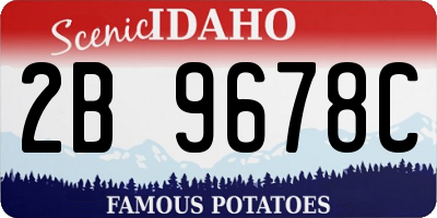 ID license plate 2B9678C