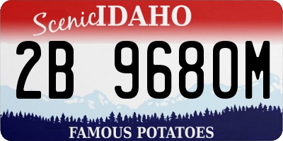 ID license plate 2B9680M