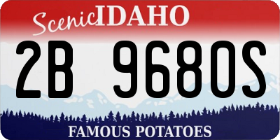 ID license plate 2B9680S