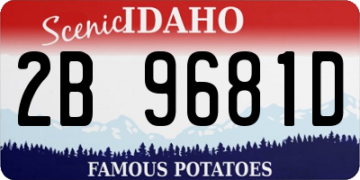 ID license plate 2B9681D