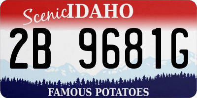 ID license plate 2B9681G