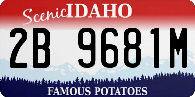 ID license plate 2B9681M
