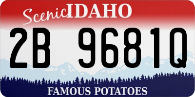 ID license plate 2B9681Q