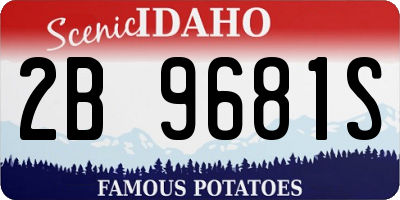 ID license plate 2B9681S