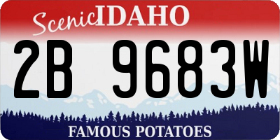 ID license plate 2B9683W
