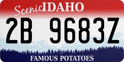 ID license plate 2B9683Z