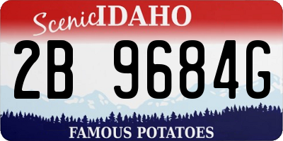 ID license plate 2B9684G