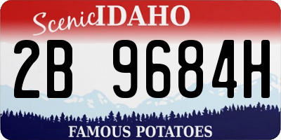 ID license plate 2B9684H