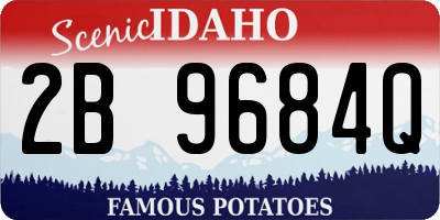 ID license plate 2B9684Q