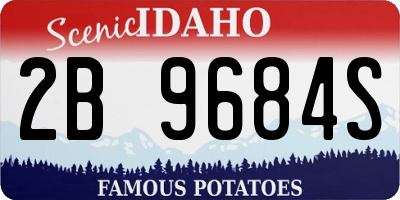 ID license plate 2B9684S