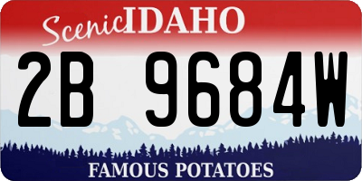 ID license plate 2B9684W