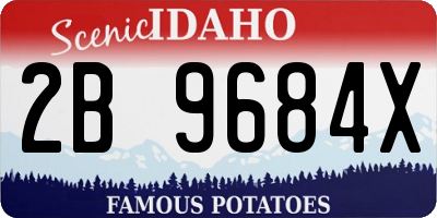 ID license plate 2B9684X