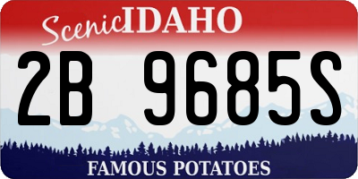 ID license plate 2B9685S