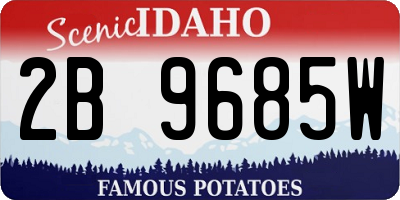 ID license plate 2B9685W