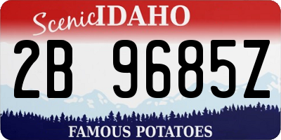 ID license plate 2B9685Z