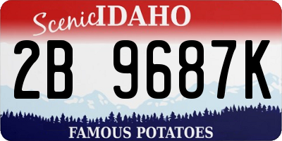 ID license plate 2B9687K