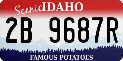 ID license plate 2B9687R