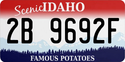 ID license plate 2B9692F