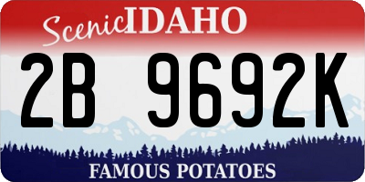 ID license plate 2B9692K