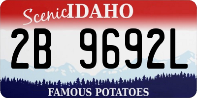 ID license plate 2B9692L