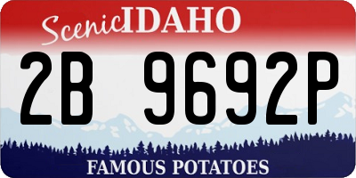 ID license plate 2B9692P