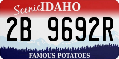 ID license plate 2B9692R