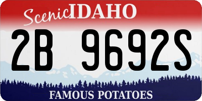 ID license plate 2B9692S
