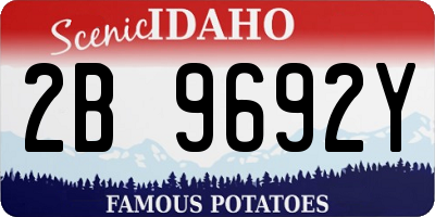 ID license plate 2B9692Y