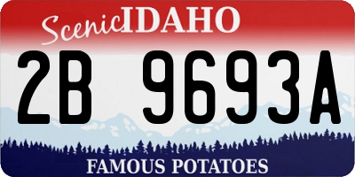 ID license plate 2B9693A