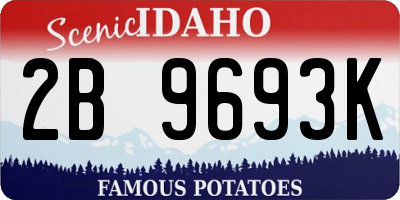 ID license plate 2B9693K