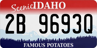 ID license plate 2B9693Q
