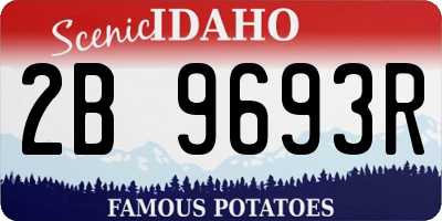 ID license plate 2B9693R