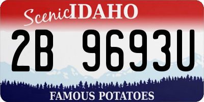 ID license plate 2B9693U