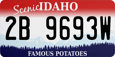 ID license plate 2B9693W