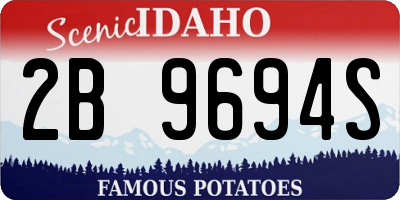 ID license plate 2B9694S