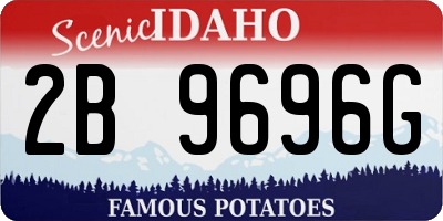 ID license plate 2B9696G