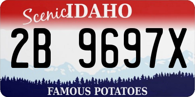 ID license plate 2B9697X